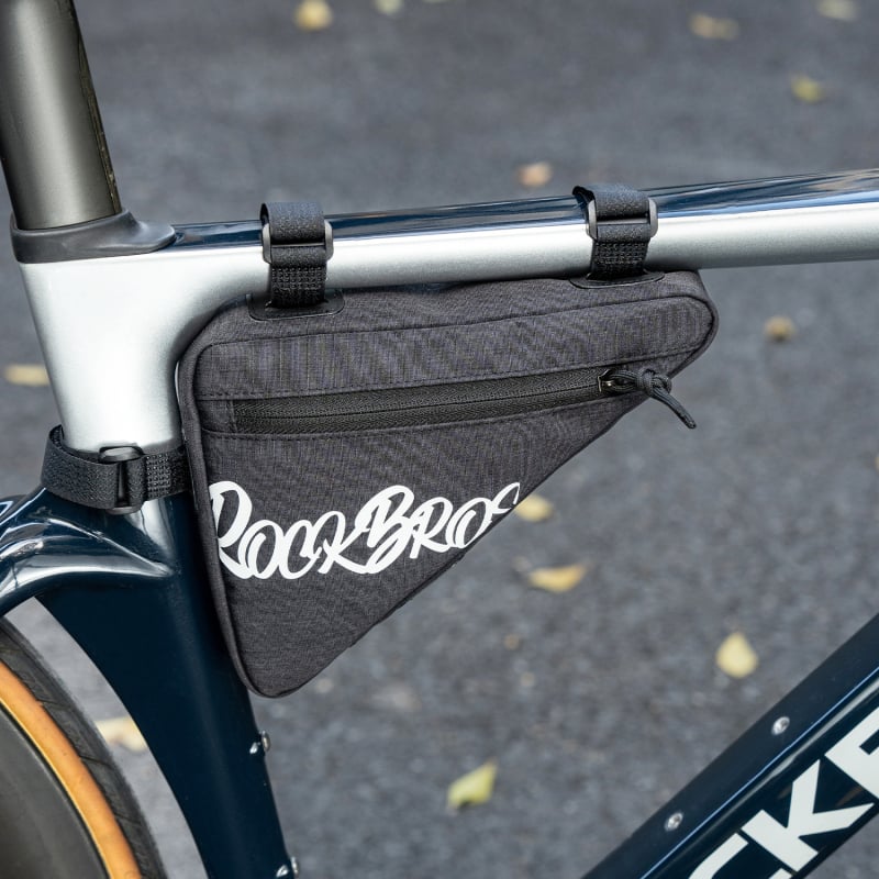 ROCKBROS Trokutna torba za gornji okvir bicikla s torbom za alate na prednjem okviru (poliesterska tkanina; zatvarač od cinkovog legura; kapacitet 1.4L/0.8L; model G001, 30180030)