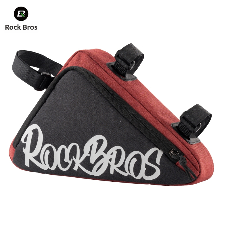 ROCKBROS Trokutna torba za gornji okvir bicikla s torbom za alate na prednjem okviru (poliesterska tkanina; zatvarač od cinkovog legura; kapacitet 1.4L/0.8L; model G001, 30180030)