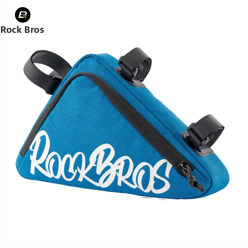 ROCKBROS Trokutna torba za gornji okvir bicikla s torbom za alate na prednjem okviru (poliesterska tkanina; zatvarač od cinkovog legura; kapacitet 1.4L/0.8L; model G001, 30180030)