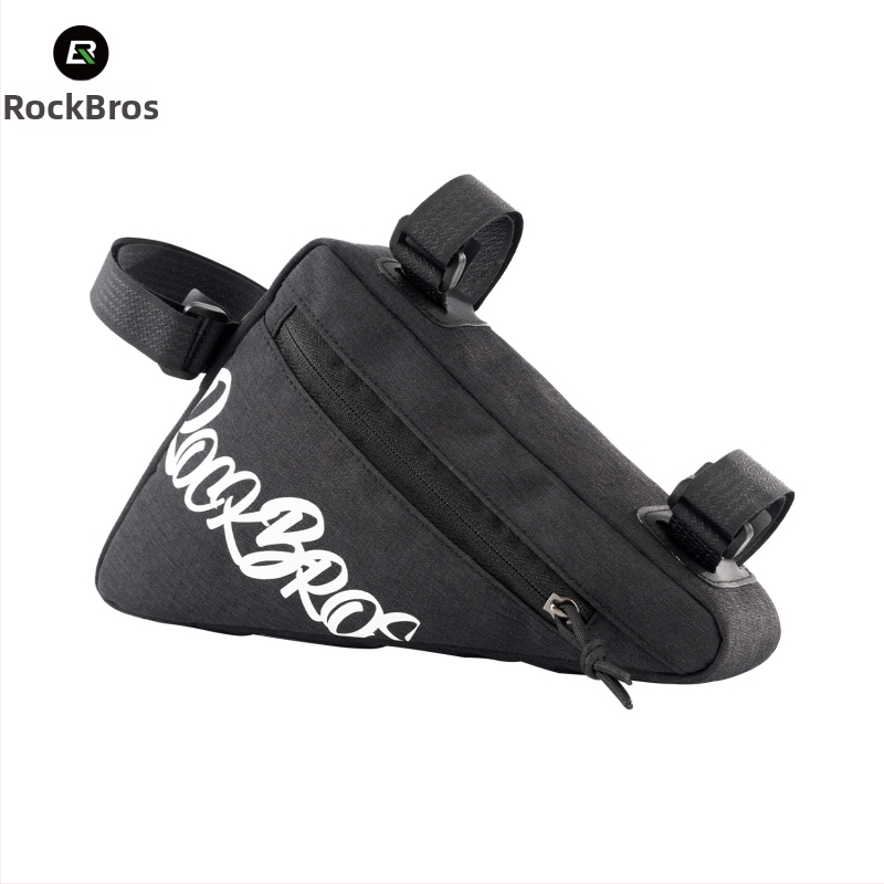 ROCKBROS Trokutna torba za gornji okvir bicikla s torbom za alate na prednjem okviru (poliesterska tkanina; zatvarač od cinkovog legura; kapacitet 1.4L/0.8L; model G001, 30180030)