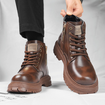 Martin zābaki vīriešiem - darba zābaki, PU augšdaļa, reljefs emboss, augstsכות