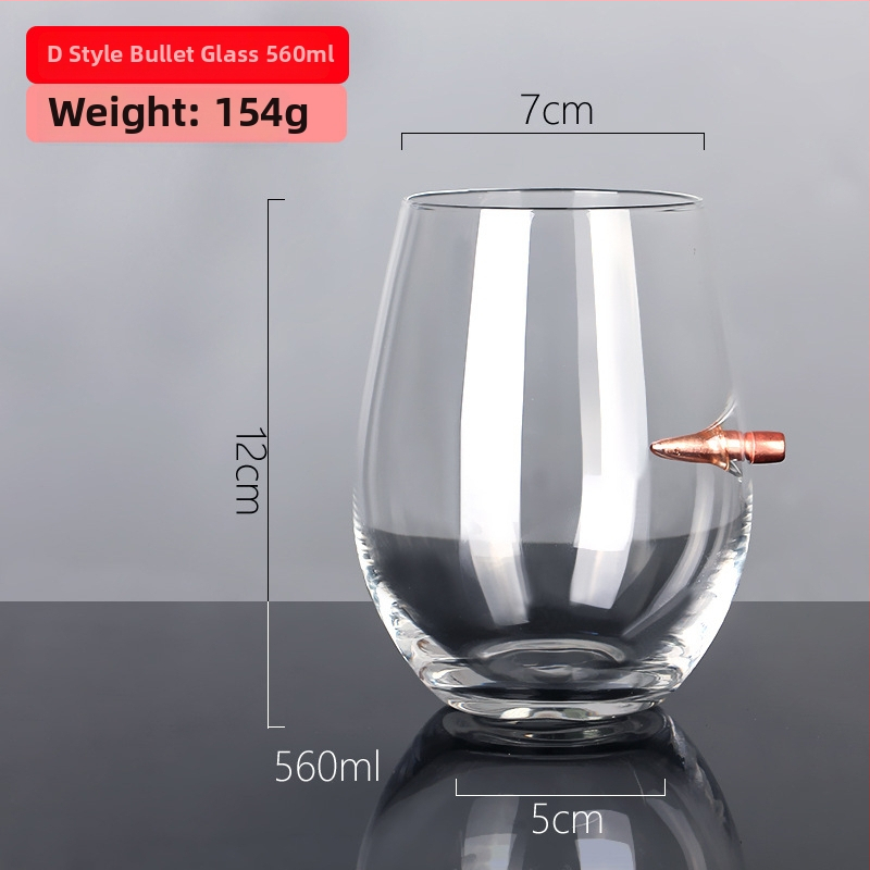 Stiklinė alaus taurelė kulkos formos su logotipu, talpa 401–500 ml, paprastas stilius