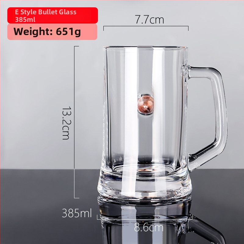 Stiklinė alaus taurelė kulkos formos su logotipu, talpa 401–500 ml, paprastas stilius