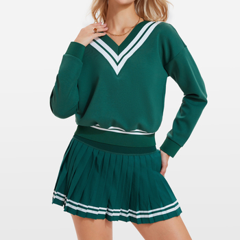 Ženski set dugačkih rukava s polo ovratnikom i V-izrezom, brzo sušenje, najlon-spandeks 80/20