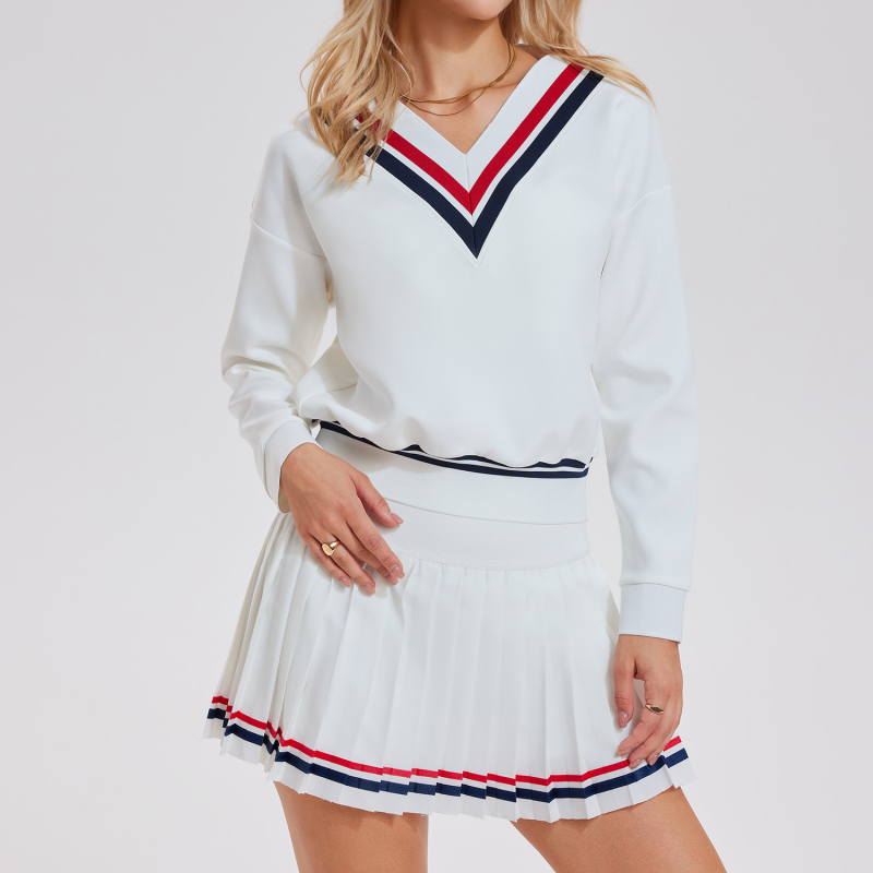 Ženski set dugačkih rukava s polo ovratnikom i V-izrezom, brzo sušenje, najlon-spandeks 80/20