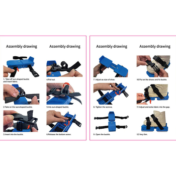 Moqian Vaikų ledinių čiužinių pradžiai – slidinėjimui ir čiuožimui, Viršus: webbing, Ašmenys: nerūdijantis plienas, Padas: plastikas + metalas