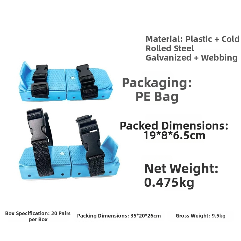 Moqian Vaikų ledinių čiužinių pradžiai – slidinėjimui ir čiuožimui, Viršus: webbing, Ašmenys: nerūdijantis plienas, Padas: plastikas + metalas