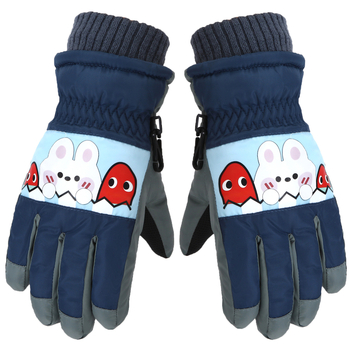 Dječje zimske pletene rukavice za djevojčice, prstima odvojene, izolirani stil, cvjetni uzorak