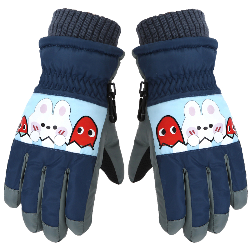 Dječje zimske pletene rukavice za djevojčice, prstima odvojene, izolirani stil, cvjetni uzorak