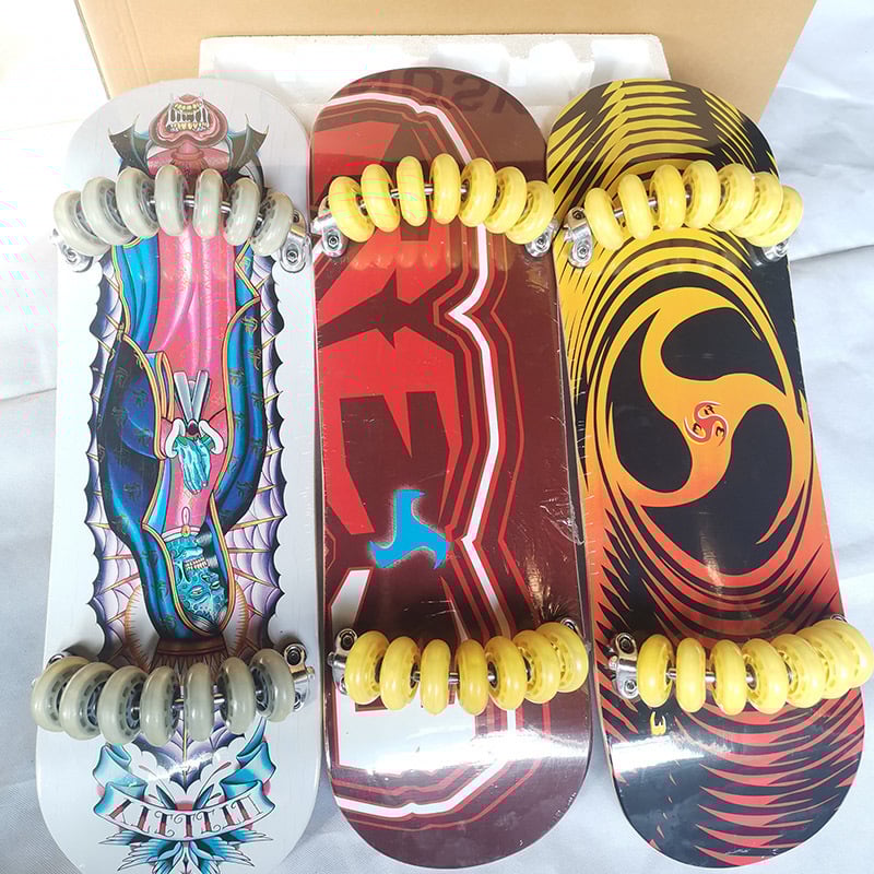 ST.LONG Landski dēlis no kļavu koka ar 14 riteņiem, PU riteņiem, dubultā rocker, pieaugušajiem