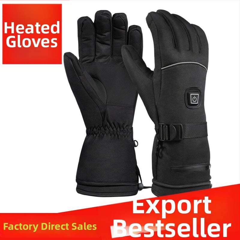 Mănuși de schi cu încălzire pe baterie de litiu, încălzire pentru toate degetele și palmă, căptușeală din nailon impermeabil cu bumbac, unisex, adulți