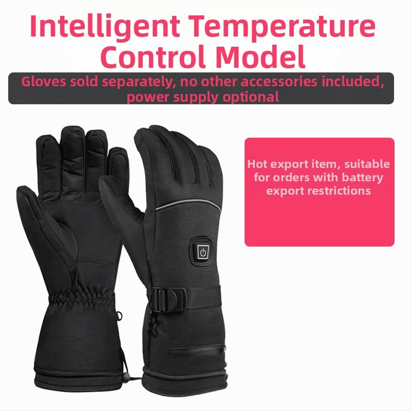 Skijaške rukavice s grijanjem na litijsku bateriju, grijanje cijele šake i prstiju, vodootporna podstava od najlona i pamuka, za odrasle, unisex