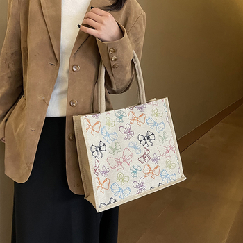 Kanvaso tote rankinė, gatvės stilius, didelė talpa, magnetinis užsegimas