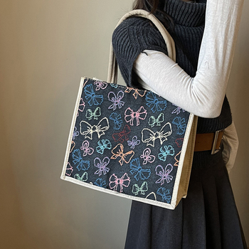 Kanvaso tote rankinė, gatvės stilius, didelė talpa, magnetinis užsegimas