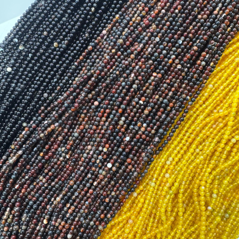 Achát kerek gyöngyök - természetes kő, sima, polírozott, típus: szétszórt gyöngyök, eredet: Guangzhou