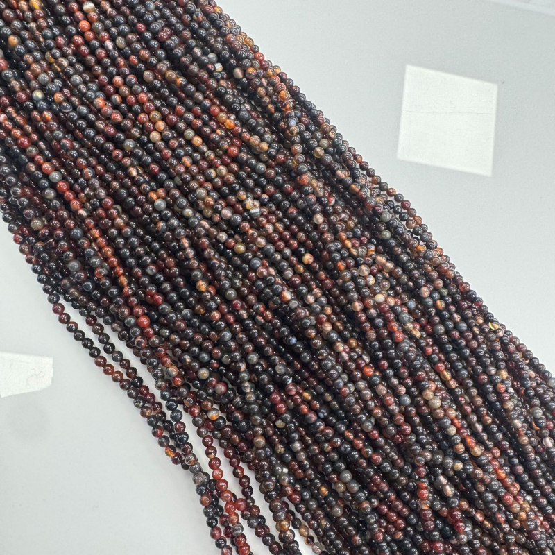 Achát kerek gyöngyök - természetes kő, sima, polírozott, típus: szétszórt gyöngyök, eredet: Guangzhou