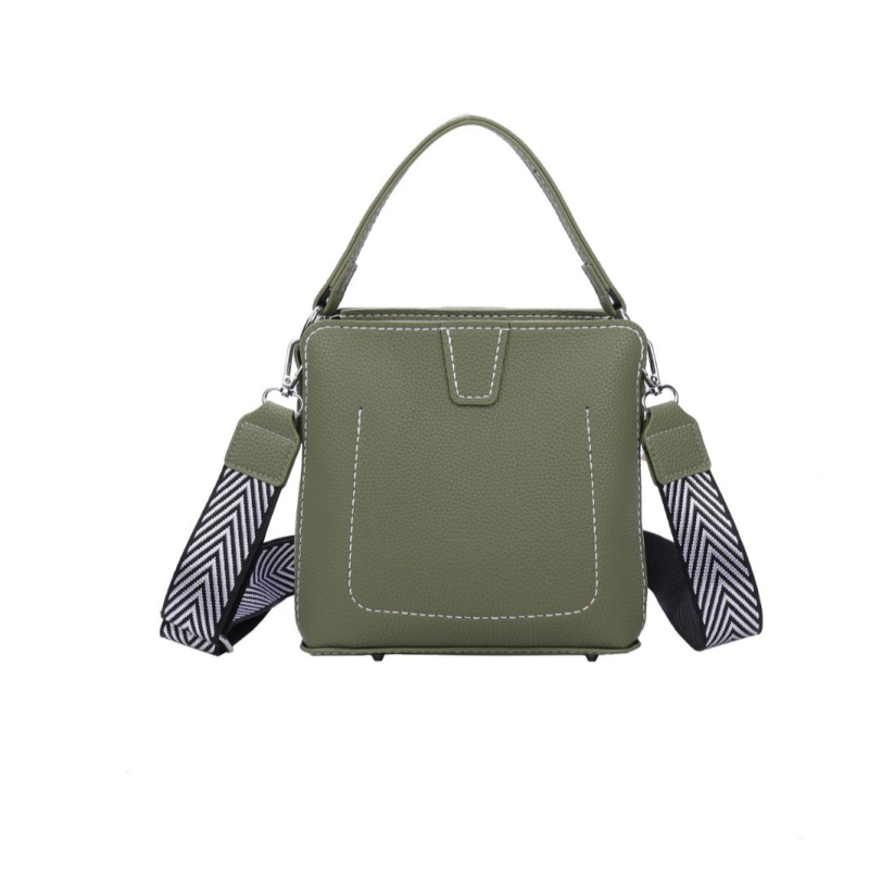 Bucket Bag DIY set za pletenje s PU materijalom, mali kvadratni stil, uspravni kvadratni oblik, zatvarač, jedna naramenica