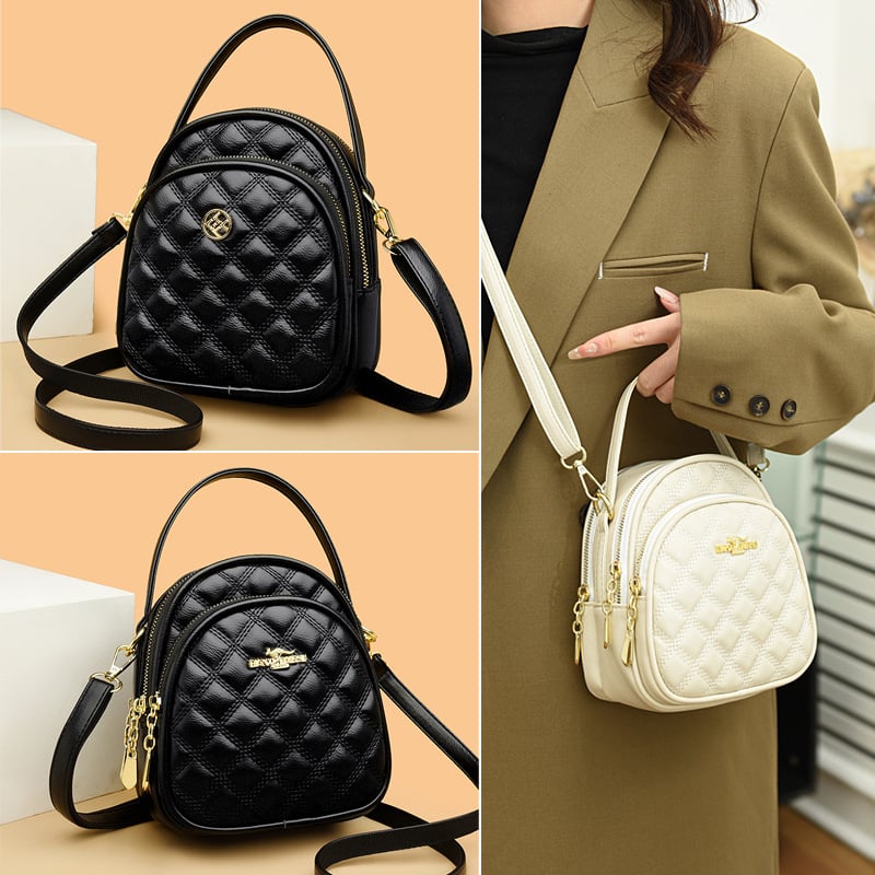 Crossbody soma ar daudzslāņu rombu rakstu, PU materiāls, rāvējslēdzēja atvērums, iekšējā struktūra ar rāvējslēdzēja kabatu, telefona kabatu un ID kabatu