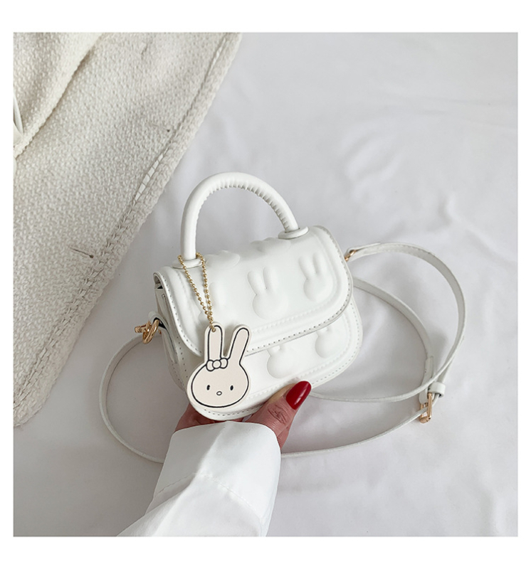 PU pečių rankinė su triušio reljefu, kvadratinė forma, korėjietiškas stilius, vasara 2023