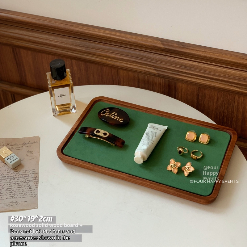 Masivus medžio papuošalų demonstravimo padėklas karoliai ir apyrankėms su veliūrine įdėkle — aukštos klasės stilius, 2024 rudens leidimas