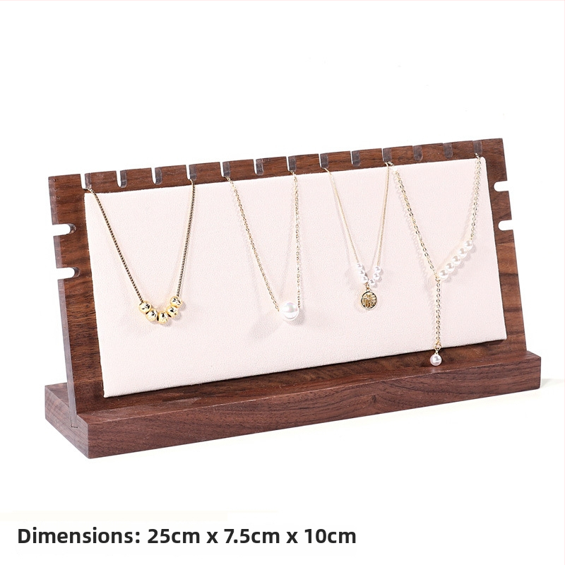 Masyvo riešutmedžio karolėlių ekspozicijos stovas, vertikalus dizainas, vieno sluoksnio, atskiriamas pakabukų dėklas