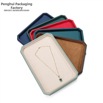 Aštuonkampis PU odos juvelyrinių dėklas, vieno sluoksnio demonstravimo dėklas, siuvimo apdaila, aukštos kokybės stilius