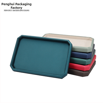 Aštuonkampis PU odos juvelyrinių dėklas, vieno sluoksnio demonstravimo dėklas, siuvimo apdaila, aukštos kokybės stilius