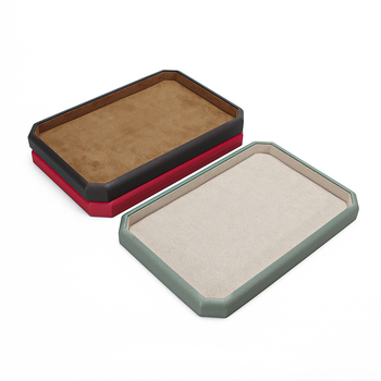 Aštuonkampis PU odos juvelyrinių dėklas, vieno sluoksnio demonstravimo dėklas, siuvimo apdaila, aukštos kokybės stilius