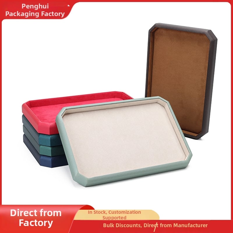 Aštuonkampis PU odos juvelyrinių dėklas, vieno sluoksnio demonstravimo dėklas, siuvimo apdaila, aukštos kokybės stilius