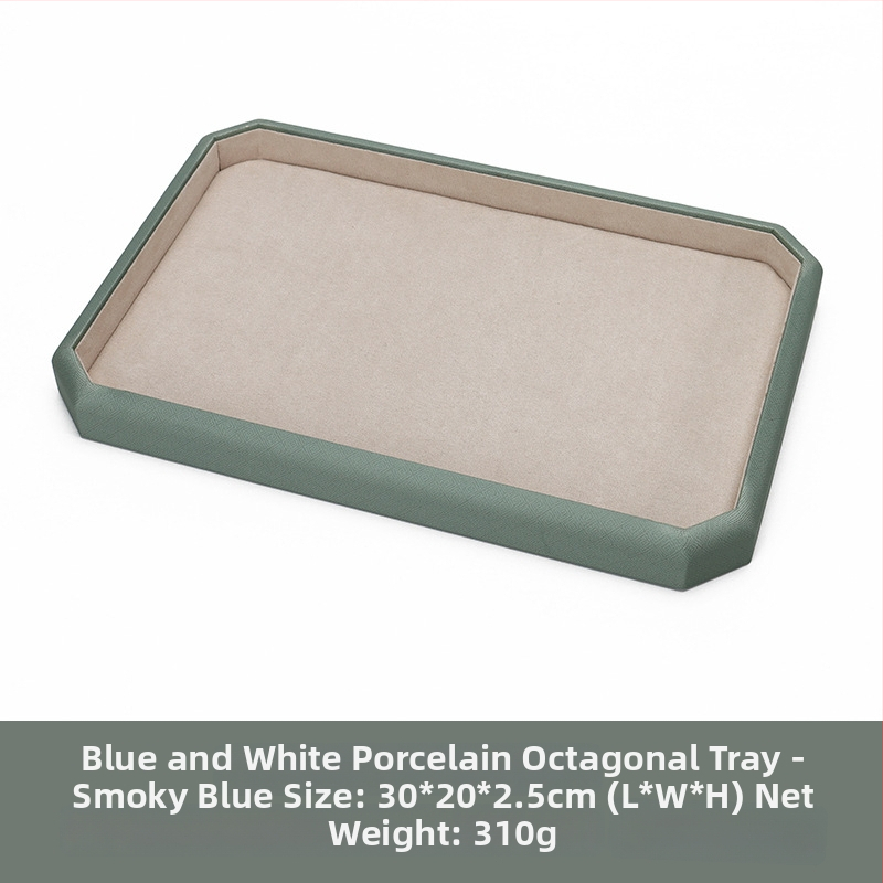 Aštuonkampis PU odos juvelyrinių dėklas, vieno sluoksnio demonstravimo dėklas, siuvimo apdaila, aukštos kokybės stilius