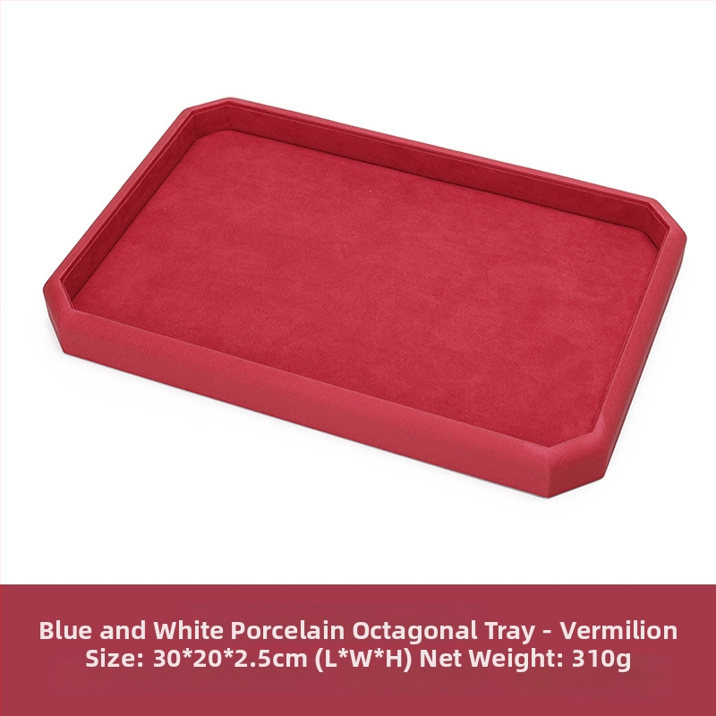 Aštuonkampis PU odos juvelyrinių dėklas, vieno sluoksnio demonstravimo dėklas, siuvimo apdaila, aukštos kokybės stilius