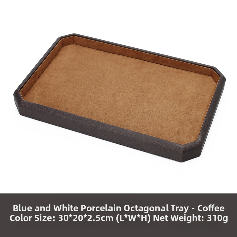 Aštuonkampis PU odos juvelyrinių dėklas, vieno sluoksnio demonstravimo dėklas, siuvimo apdaila, aukštos kokybės stilius