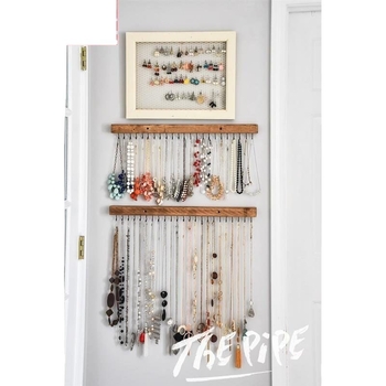 Puidust seinale kinnitatav juveelide riiul puurimisvaba kinnitus – kõrvarõngaste jaoks, 1 kiht