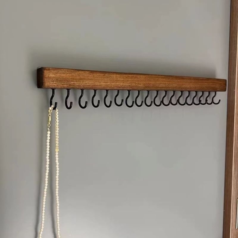 Puidust seinale kinnitatav juveelide riiul puurimisvaba kinnitus – kõrvarõngaste jaoks, 1 kiht