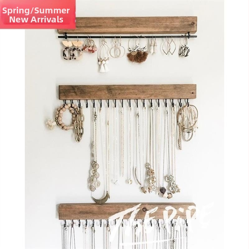 Puidust seinale kinnitatav juveelide riiul puurimisvaba kinnitus – kõrvarõngaste jaoks, 1 kiht