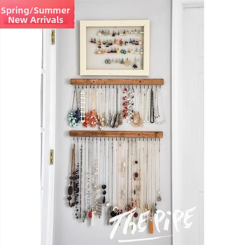 Puidust seinale kinnitatav juveelide riiul puurimisvaba kinnitus – kõrvarõngaste jaoks, 1 kiht