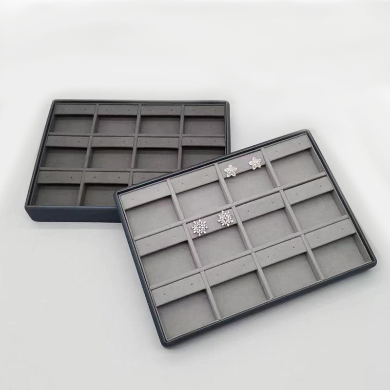 Juvelyrinių parodų rinkinys – mikropluoštas, vienas sluoksnis, sujungimo dizainas, karoliai plokštė/pendanto plokštė, žiedų dėklas