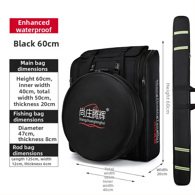 Geantă pescuit marin Shangzhuang tenghui — stofă Oxford, impermeabilă, multifuncțională
