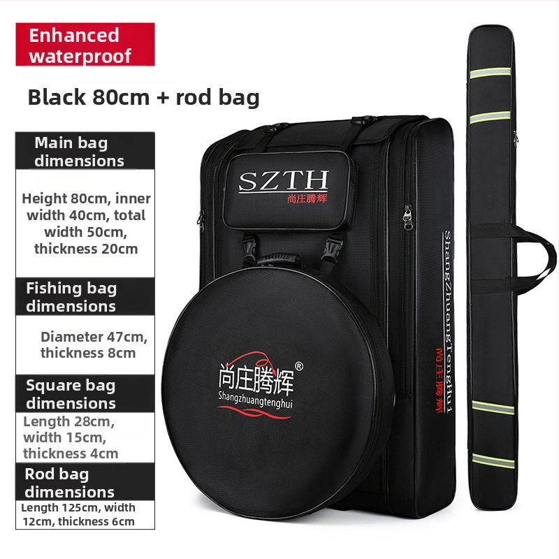 Geantă pescuit marin Shangzhuang tenghui — stofă Oxford, impermeabilă, multifuncțională