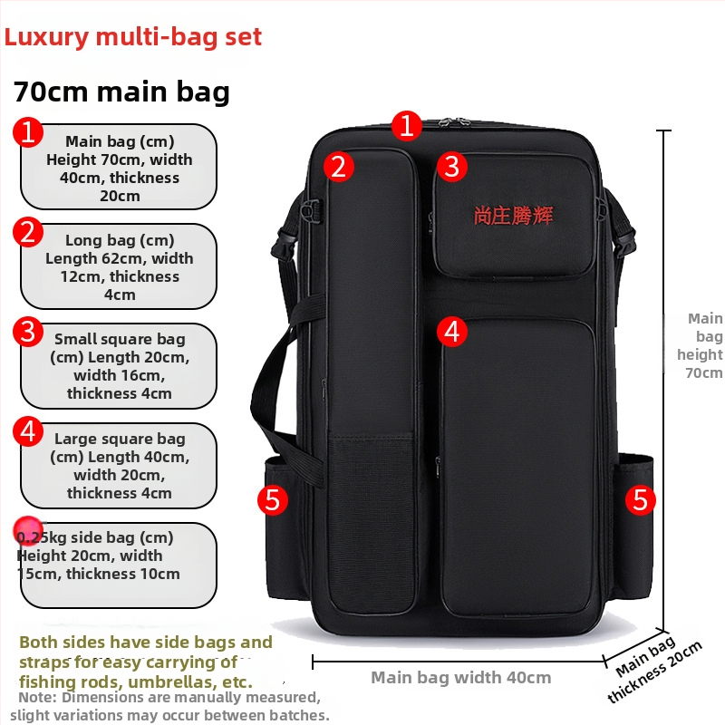 Geantă pescuit marin Shangzhuang tenghui — stofă Oxford, impermeabilă, multifuncțională