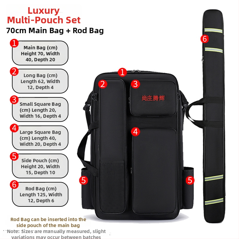 Geantă pescuit marin Shangzhuang tenghui — stofă Oxford, impermeabilă, multifuncțională