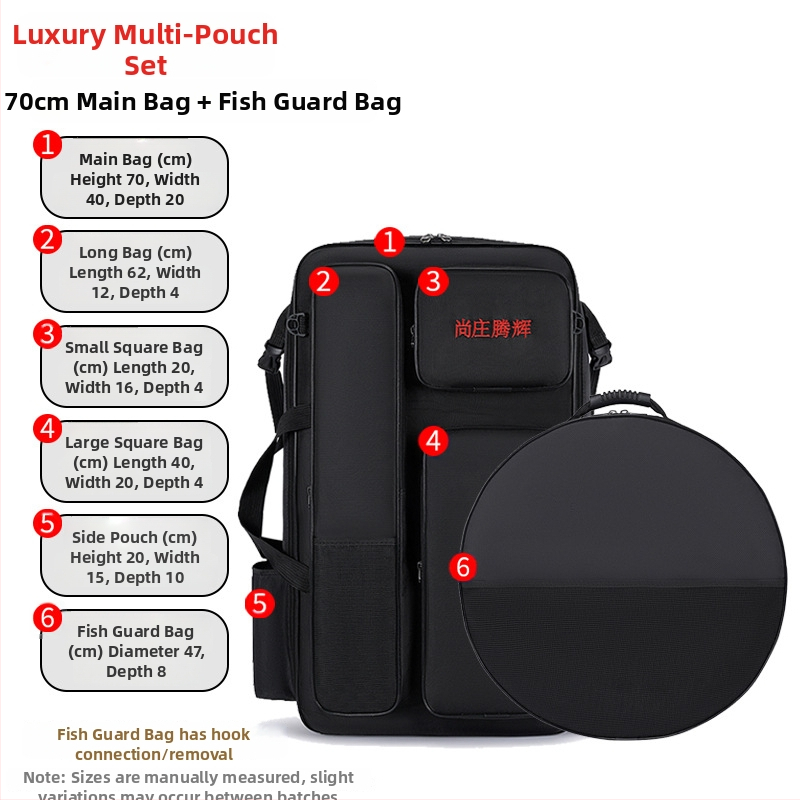 Geantă pescuit marin Shangzhuang tenghui — stofă Oxford, impermeabilă, multifuncțională