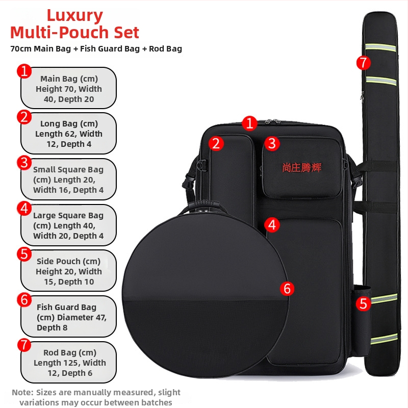 Geantă pescuit marin Shangzhuang tenghui — stofă Oxford, impermeabilă, multifuncțională