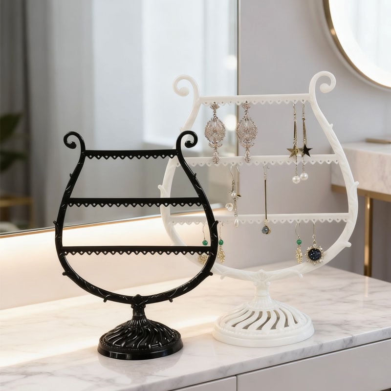 Lan Jun Pianino stiliaus juvelyrinių laikiklis, dviejų sluoksnių, PP plastikas, įpurškimo formavimas, meno vėjo stilius