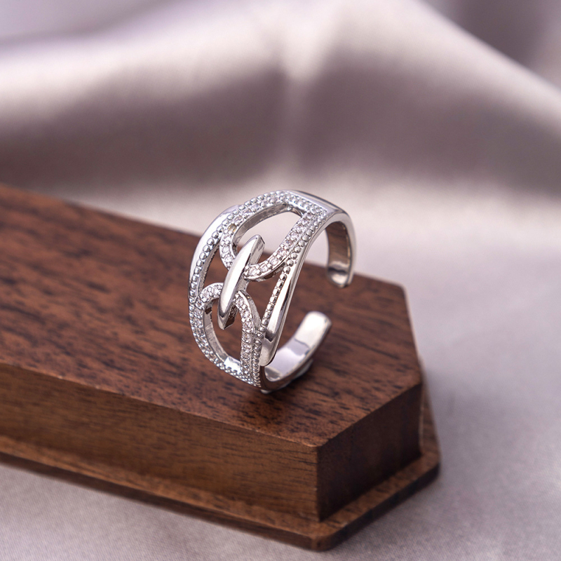 Top Maple vara gredzens, ģeometrisks dizains, elektroplātēts pārklājums