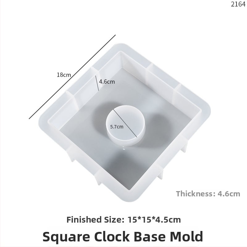 Silikoninė forma DIY laikrodžio pendulio stendui, geometrinis Europos stilius, kvadrato formos, tinkama gipsiui, epoksidinei resinai, žvakėms ir juvelyrikos gamybai