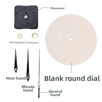 DIY sienas pulkstenis – apaļa koka plāksne, plūstošā glezna, izglītojoša rotaļa, piemērots mājām un birojā, Jauns ķīniešu stils