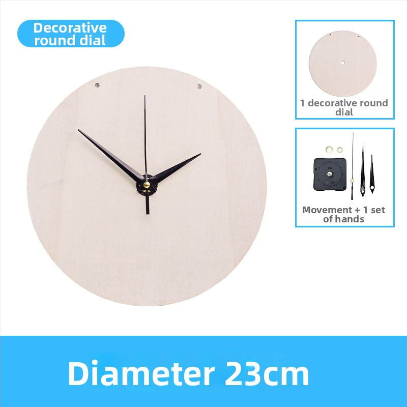 DIY sienas pulkstenis – apaļa koka plāksne, plūstošā glezna, izglītojoša rotaļa, piemērots mājām un birojā, Jauns ķīniešu stils