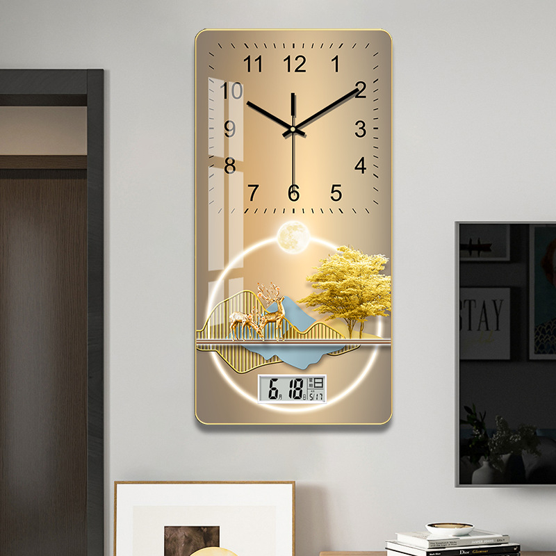 Seinaline kell kalendri ja termomeetriga, vaikne liikumine, näitajad + numbrid, vaigukorpus