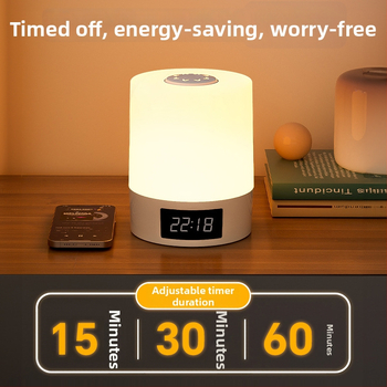 Lampă de noapte cu ceas și ecran LED, baterie reîncărcabilă, control tactil, iluminare ambientală, design geometric 3D